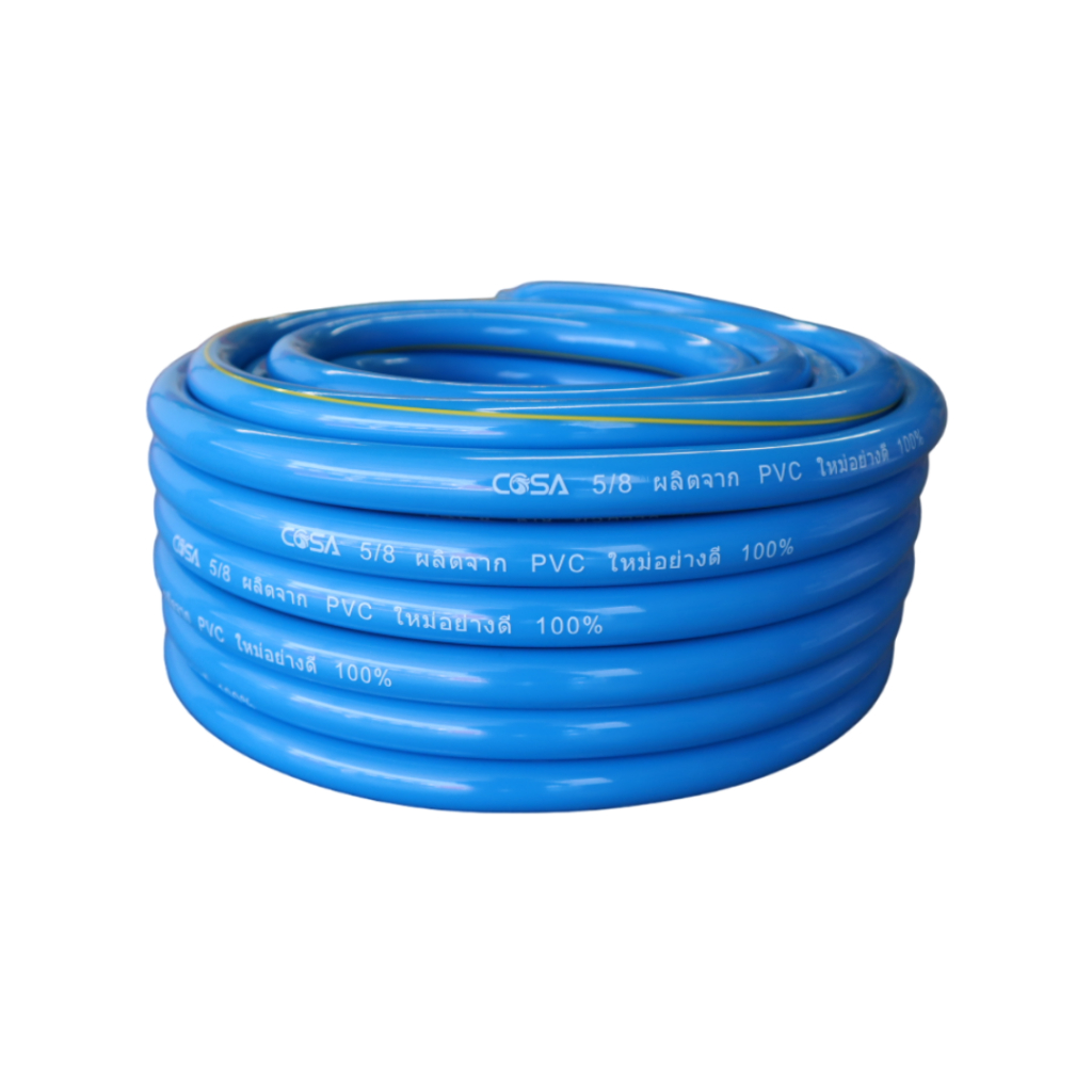 สายยาง สีน้ำเงิน ยาว 20 เมตร น้ำหนักเบา 5 หุน (5/8