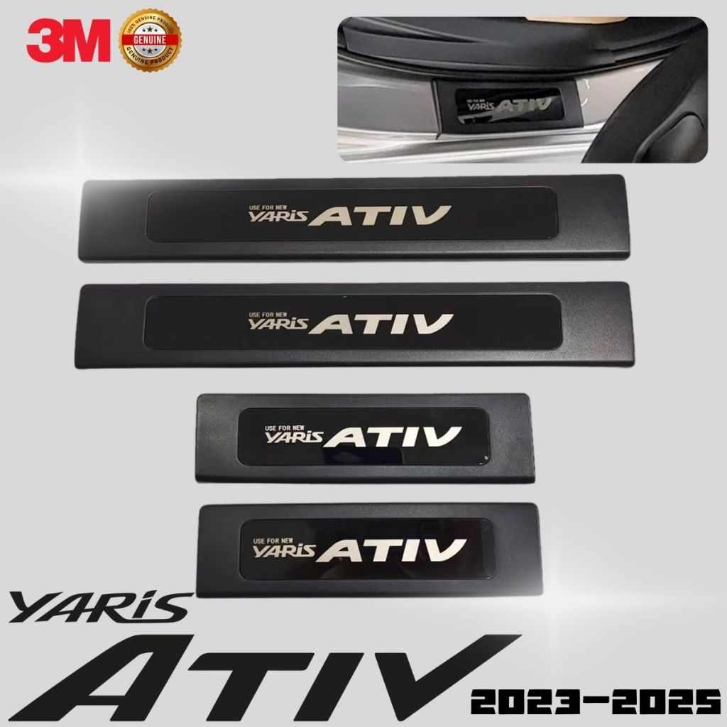 ชายบันไดพลาสติกสีดำ Yaris ATIV ชายบันไดสแตนเลส สคลัพเพลท โตโยต้า ยาริส เอทีฟ 2023-2025 (ตัวใหม่) Toyota Yaris ATIV