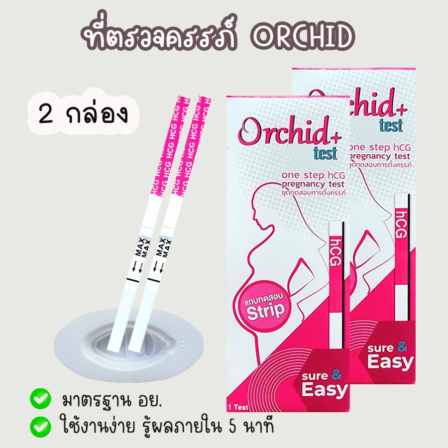 💧 ที่ตรวจครรภ์ Orchid+ (จุ่ม 2 กล่อง) HCG ตรวจตั้งครรภ์ ตรวจท้อง