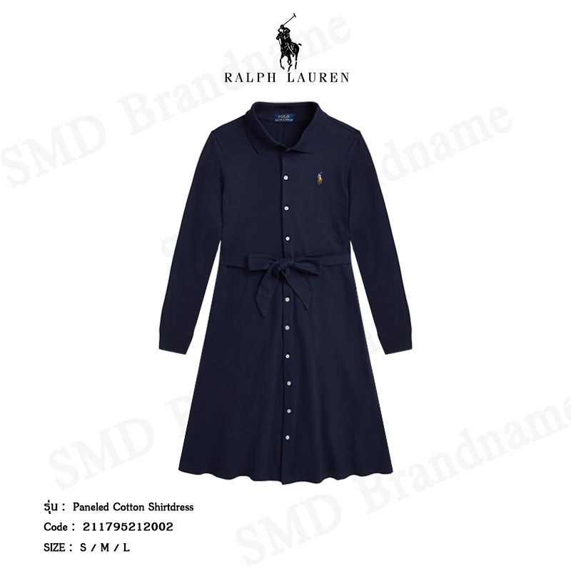 Polo Ralph Lauren เดรสเชิ้ต รุ่น Paneled Cotton Shirtdress Code: 211795212002