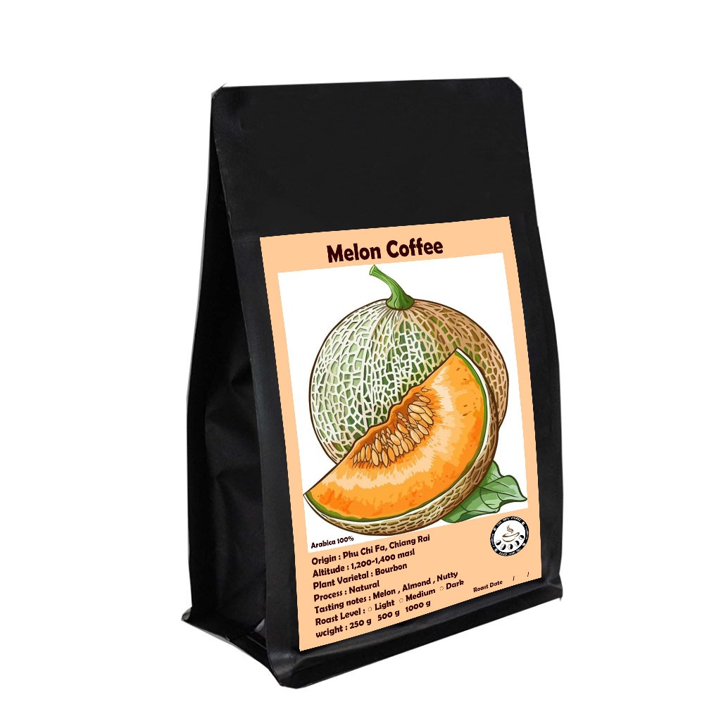 Melon Coffee เมล็ดกาแฟแตง ภูชี้ฟ้า มี อ่อน กลาง เข้ม มีบริการบดฟรี