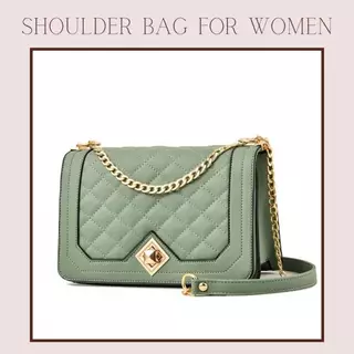 กระเป๋าสะพายข้าง สายโซ่ ลำลองเรียบง่าย หนังพียู คุณภาพ Shoulder Bag สำหรับสตรี จุใส่ของได้เยอะ แมทช์ได้ทุกลุค