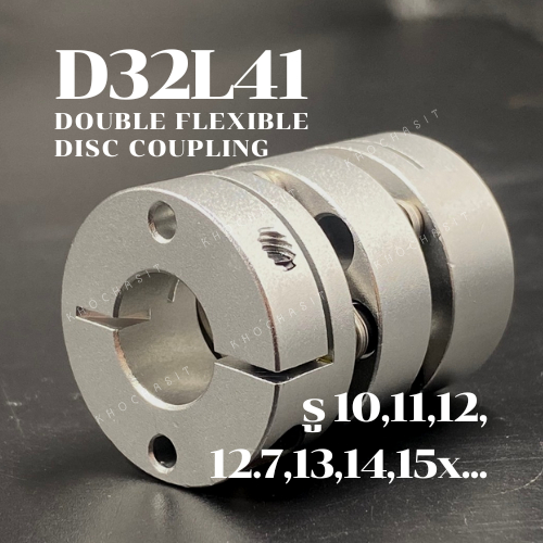 D32 L41 Size 10,11,12,12.7,13,14,15x....mm คัปปลิ้งไดอะเฟรมคู่ /  Coupling daiphragms / Double flexible disc coupling