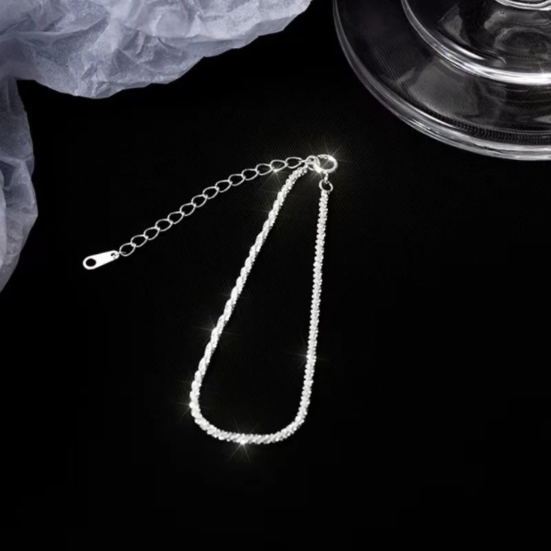 สร้อยข้อเท้ามินิมอล • Silver Glitter Anklet ราคา ถูกที่สุด ดีลบีเคเค แกลเลอรีภาพที่ 8