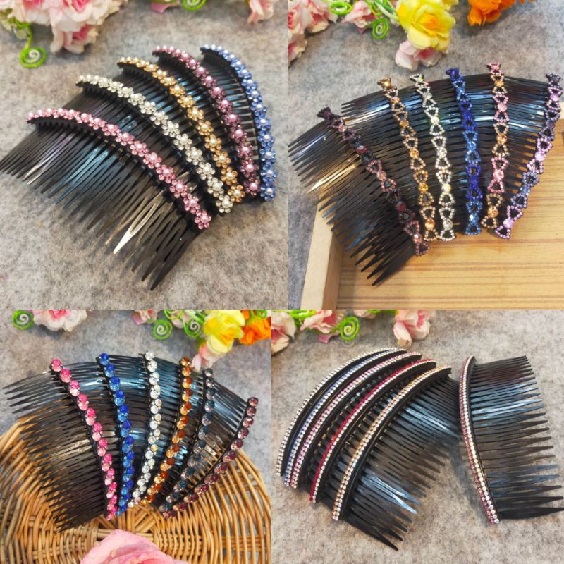 [[[มี9แบบ]]] หวีสับเพชร #4 ขนาด 12cm. 6สี