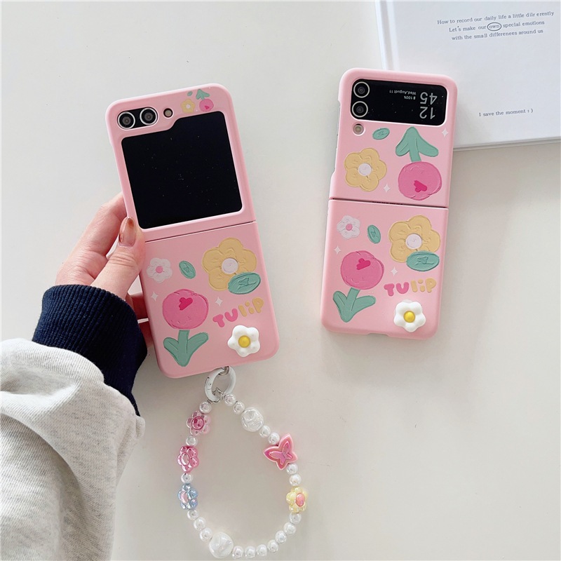 พร้อมส่งจากไทย ! เคสฟลิปลายดอกไม้พาสเทลแสนน่ารัก พร้อมสายคล้องมือ (2009) for Samsung Galaxy Z Flip7 Flip6 Flip5 Flip4/3 ราคา ถูกที่สุด ดีลบีเคเค แกลเลอรีภาพที่ 6