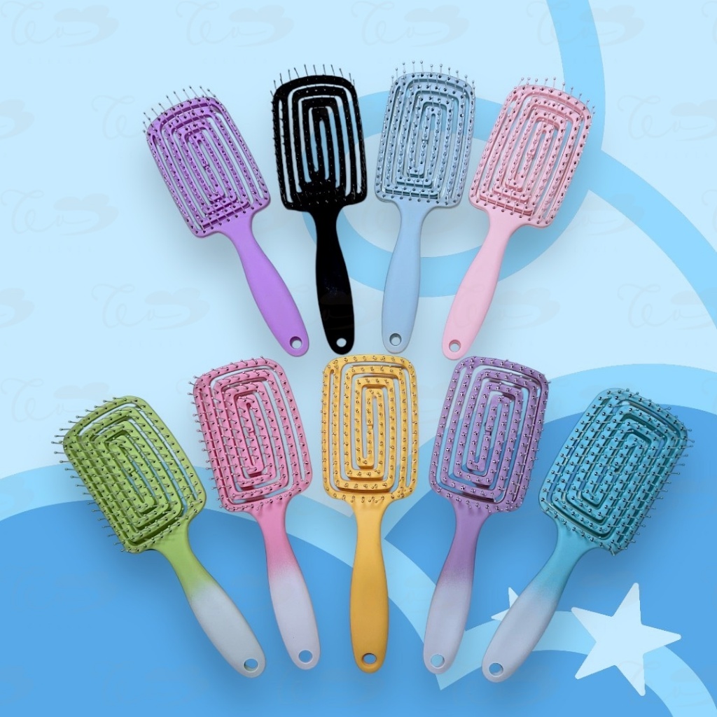 หวีแปรง ทรงกลม-ทรงรี แบบยืดหยุ่น นวดผ่อนคลายศีรษะ ผม - รูปที่ 4