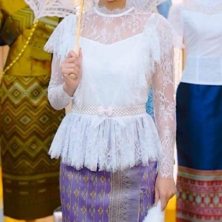 ลม31 เสื้อลูกไม้ร5ประยุกต์แขนยาวเนื้อนิ่มใส่สบาย อก32-44นิ้ว…
