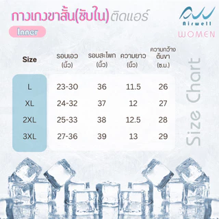 AIRWELL กางเกงขาสั้น/ซับในติดแอร์ รุ่น Inner กางเกงซับใน&ชั้นในขาสั้น เนื้อผ้าเบาบาง ใส่สบาย ระบายอากาศได้ดี ไม่อับชื้น