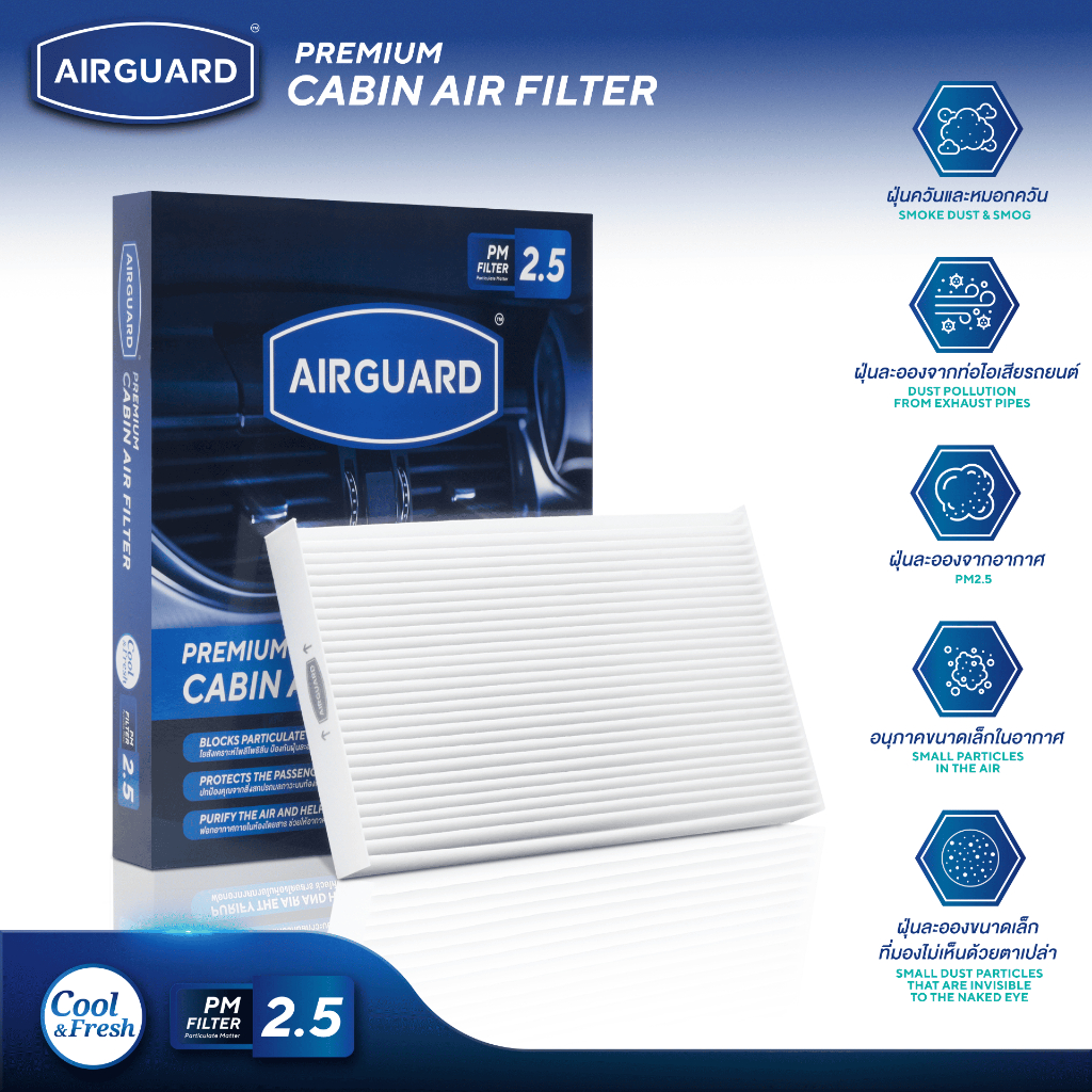 [PM2.5] AIRGUARD กรองแอร์ NISSAN JUKE, LEAF