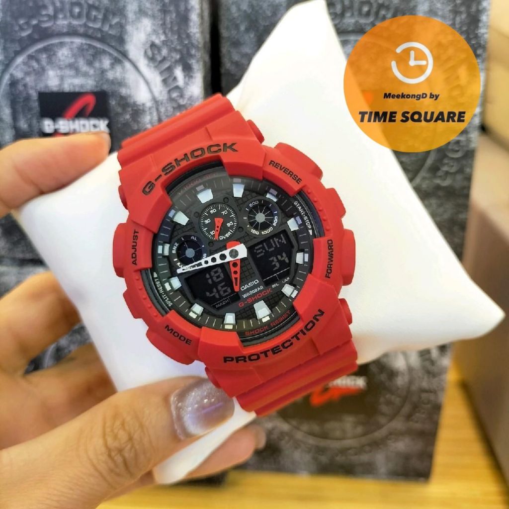 CASIO G-SHOCK GA-100B-4A หน้าปัด51มม. นาฬิกาชาย สายเรซิน กันน้ำ200เมตร มีแสงสว่าง คาสิโอแท้ รับประกั