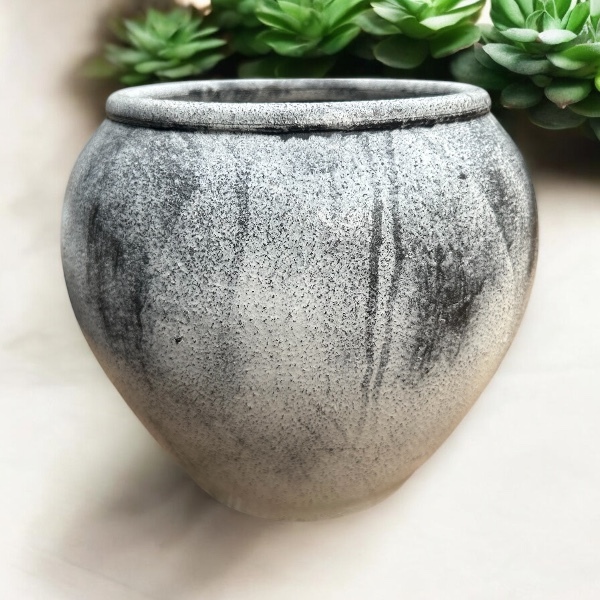 Flowerpotกระถางดินเผาทรงโอ่งเรียบ ขนาด 30 x 26 cm.