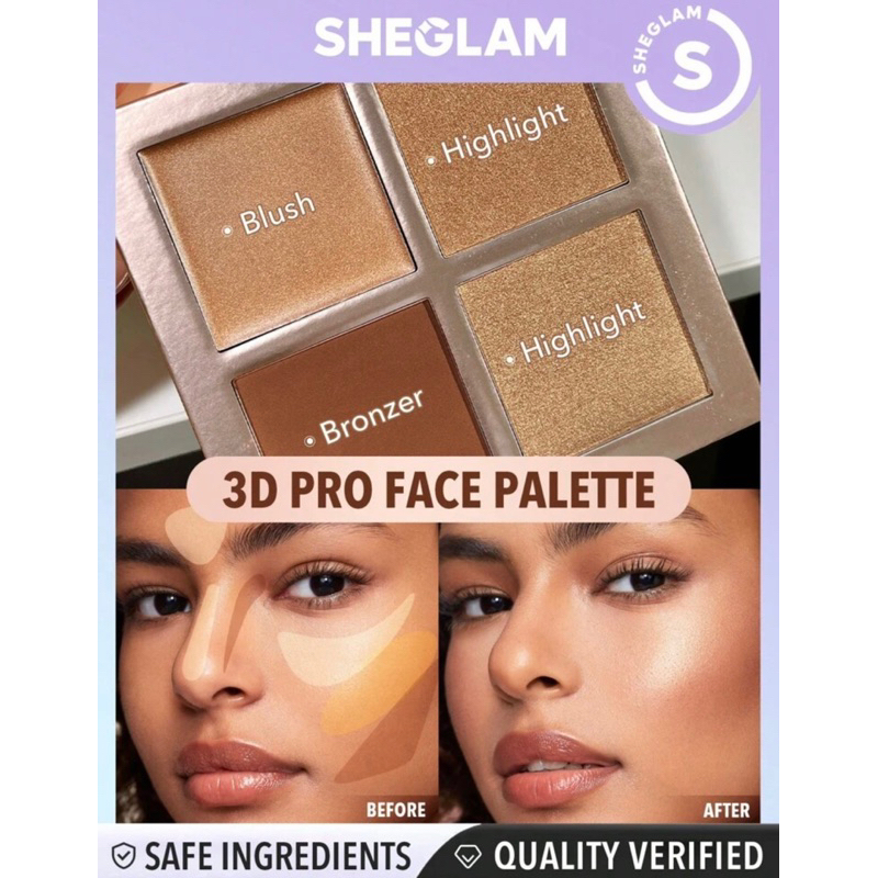 3D Pro Face-Dune🪐🤎 SHEGLAM พาเลท 4 สีจึ้งๆ   คุ้มมากกกก คอนทัวร์ บลัช ไฮไลท์ ครบจบในตลับ ไซส์ใหญ่จุใ