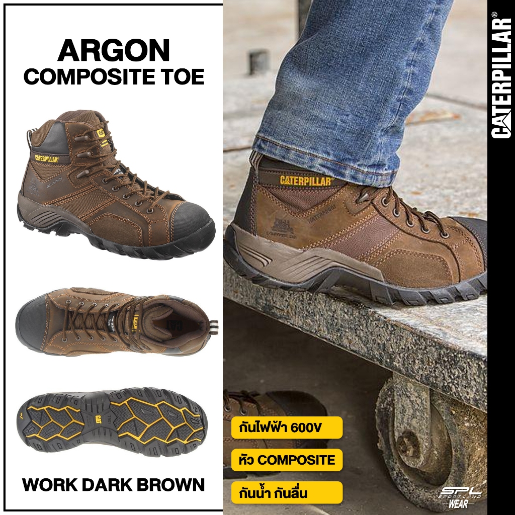 CAT Caterpillar รองเท้าเซฟตี้ รองเท้าสำหรับผู้ชาย M Argon HI WP Composite Toe P90091 (7800)