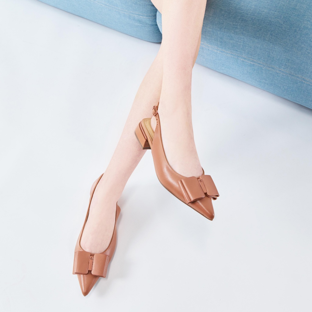 LA BELLA รุ่น ASHLEY BOW SLINGBACK - CARAMEL
