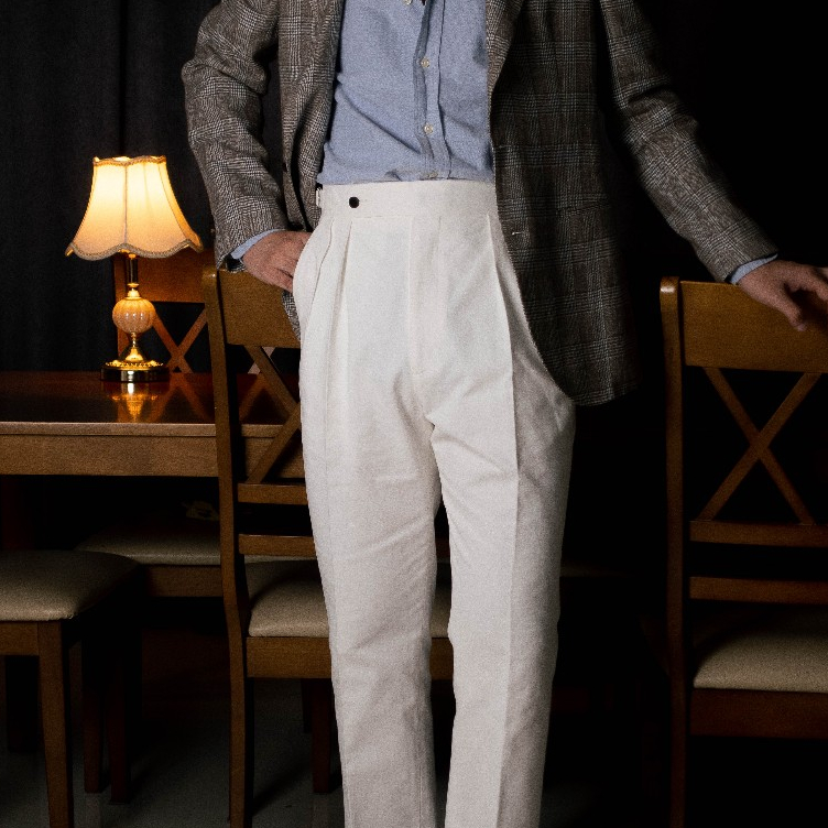 [T8CTN-WHITE] กางเกงขายาวเอวสูง Classic High Waist Trousers "WHITE"