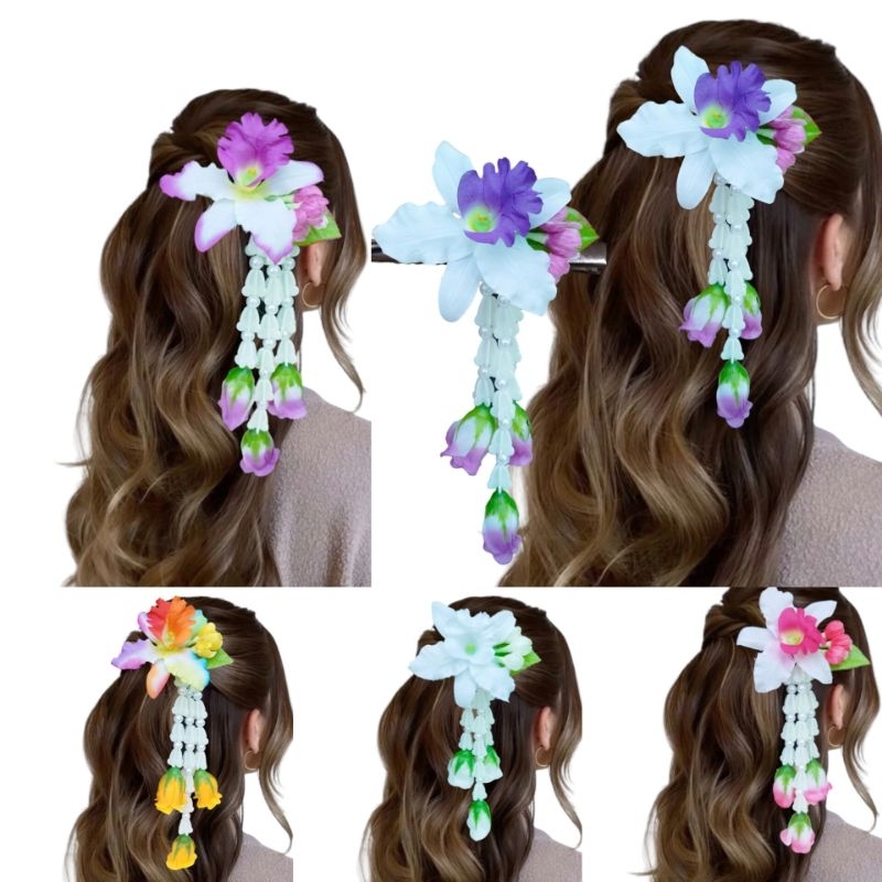 กิ๊บดอกกล้วยไม้ห้อยชายอุบะงานสวยมาก ฟ้อนรำ นางรำ