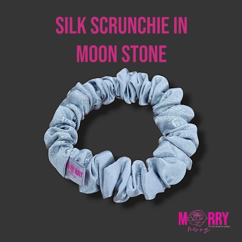ยางรัดผมผ้าไหมมัลเบอร์รี่แท้ 100% Scrunchies # Moon Stone (Midi ไซส์กลาง)