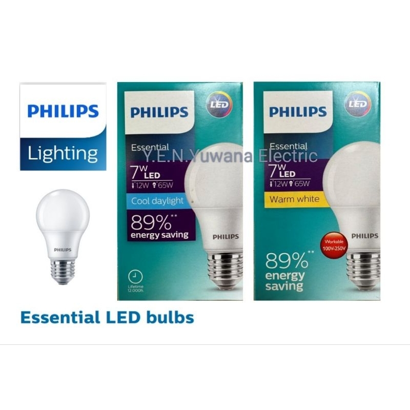 หลอดไฟ LED Philips 7Wแสงขาว/แสงเหลือง ขั้วE27