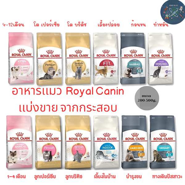 Royal Canin อาหารแมว แบบแบ่งขาย ถุง 200-500 g.