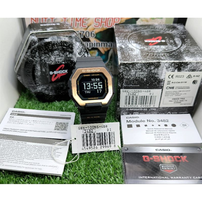 G-Shock มือ1รุ่น🖤GBX-100NS-4DR🩷BLUETOOTH