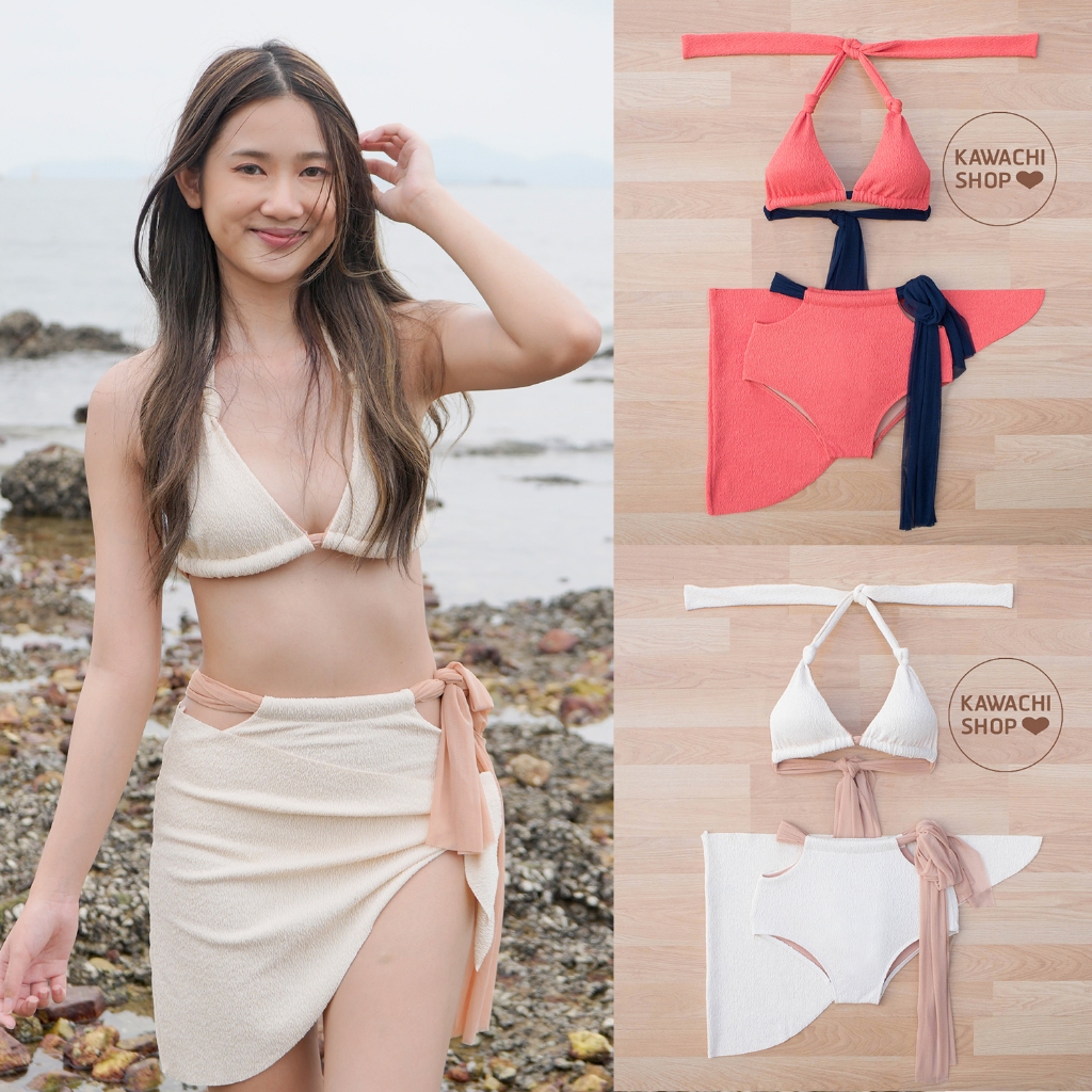 Kawachi - Knot Swimsuit ชุดว่ายน้ำ ชุดเที่ยวทะเล
