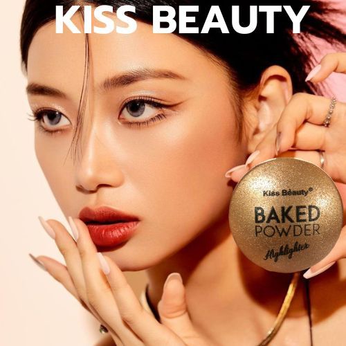 ไฮไลท์ Kiss Beauty BAKED POWDER Highlighter no.81281 ไฮไลท์หน้าฉ่ำวาว มีให้เลือก 4สี เนื้อมีความละมุนนีมาก สีสวยปังสุดๆ