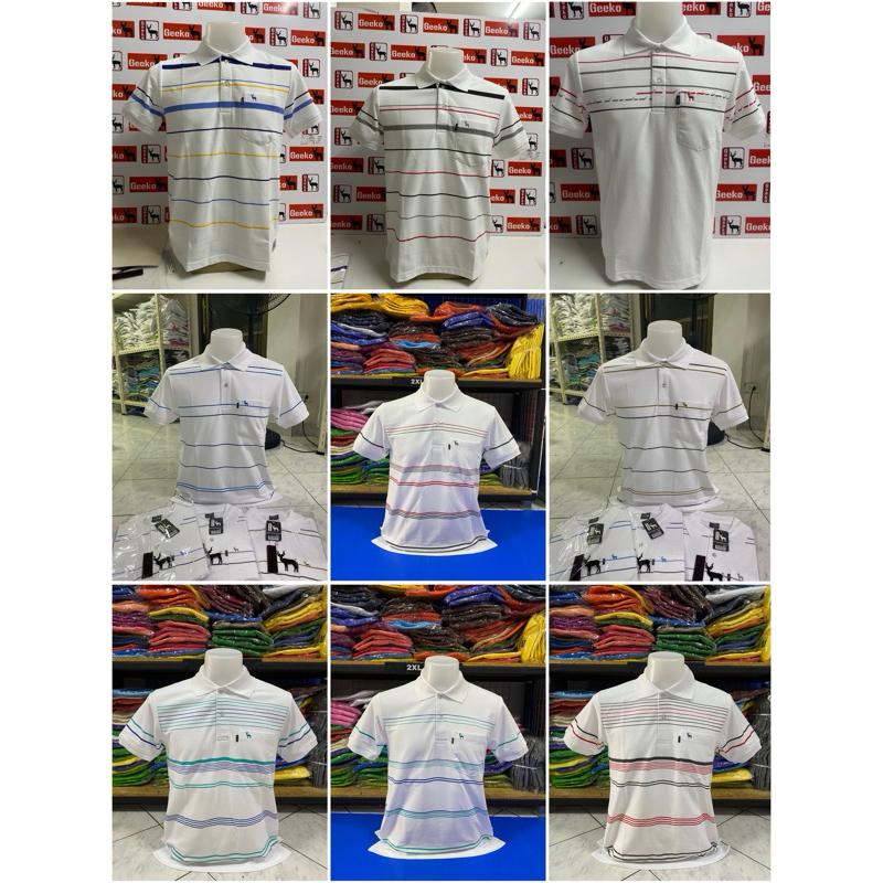 เสื้อโปโลผู้ชาย รุ่นขาวพิมพ์ลาย คละสินค้าคละลายให้ค่ะ GEEKOตรากวางของแท้100% ( หรือเลือกลายในแชทเพิ่มเติมได้ค่ะ )