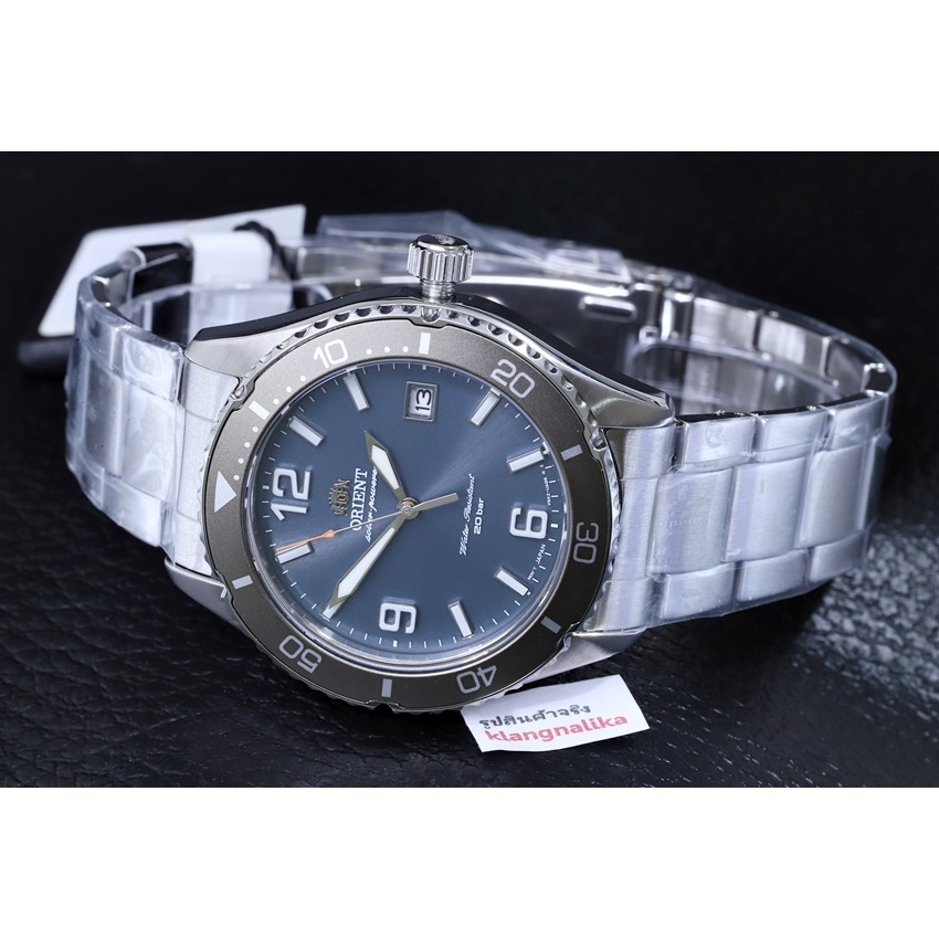 (แถมกล่องพกและที่ตัดสาย) นาฬิกา Orient Sports Solar-Powered สายเหล็ก รุ่น RA-WJ0002L