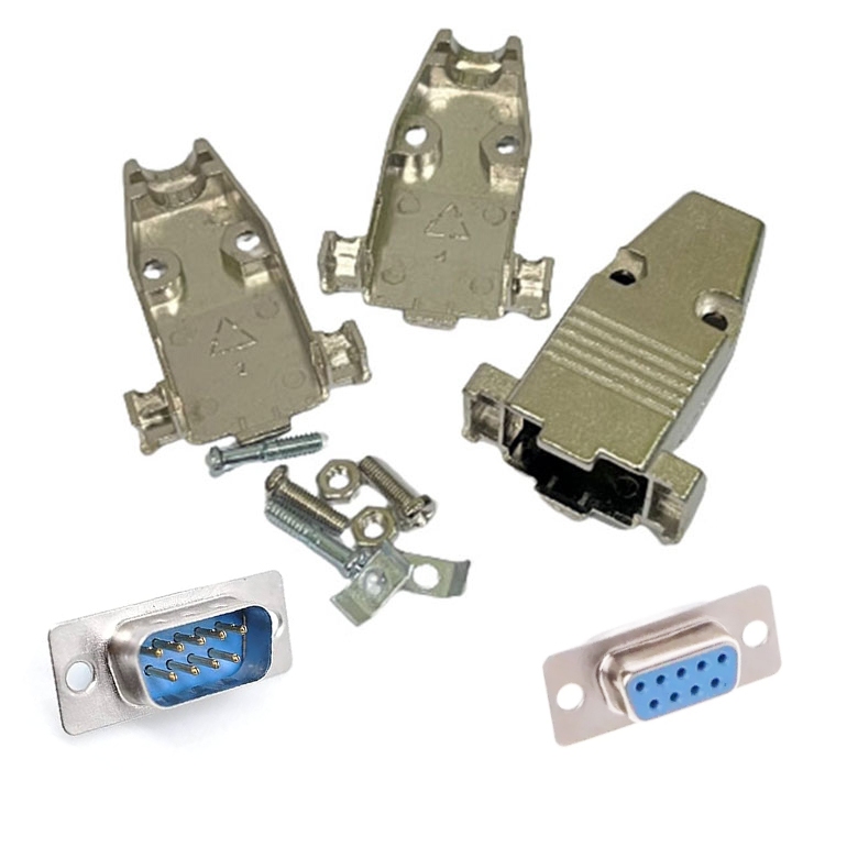 ชุดประกอบ VGA DB9 DB15 DB25  ฝาครอบหัวฝาครอบ เปลือกประกอบ เปลือกโลหะ เปลือกเหล็กสำรับเข้าสายเอง (มีตัวเลือก
