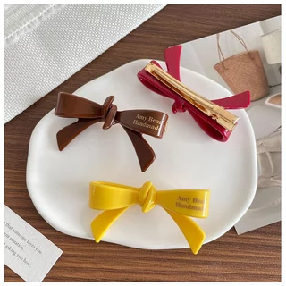 Elegant Bow กิ๊บติดผมโบว์ แบบปากเป็ด ขนาด 6.5cm กิ๊บหนีบผม กิ๊บผม แฟชั่นเกาหลี