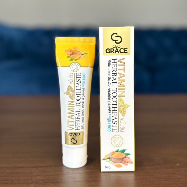 ยาสีฟันสมุนไพรขมิ้นชัน CEO GRACE 50g.