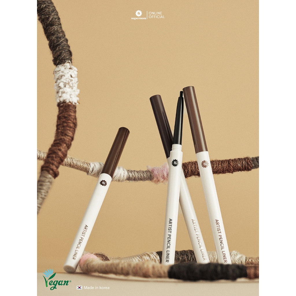 SUPERMOM l ARTIST PENCIL LINER ดินสอเขียนขอบตา VEGAN Made in Korea ปริมาณ 0.14 กรัม