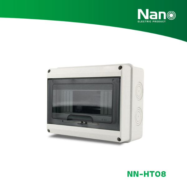 NANO ตู้คอนซูมเมอร์ยูนิตกันน้ำ IP65 ขนาด 8 ช่อง (ABS+PC) (ตู้เปล่า) (1 ชิ้น/กล่อง) รุ่น NN-HT08