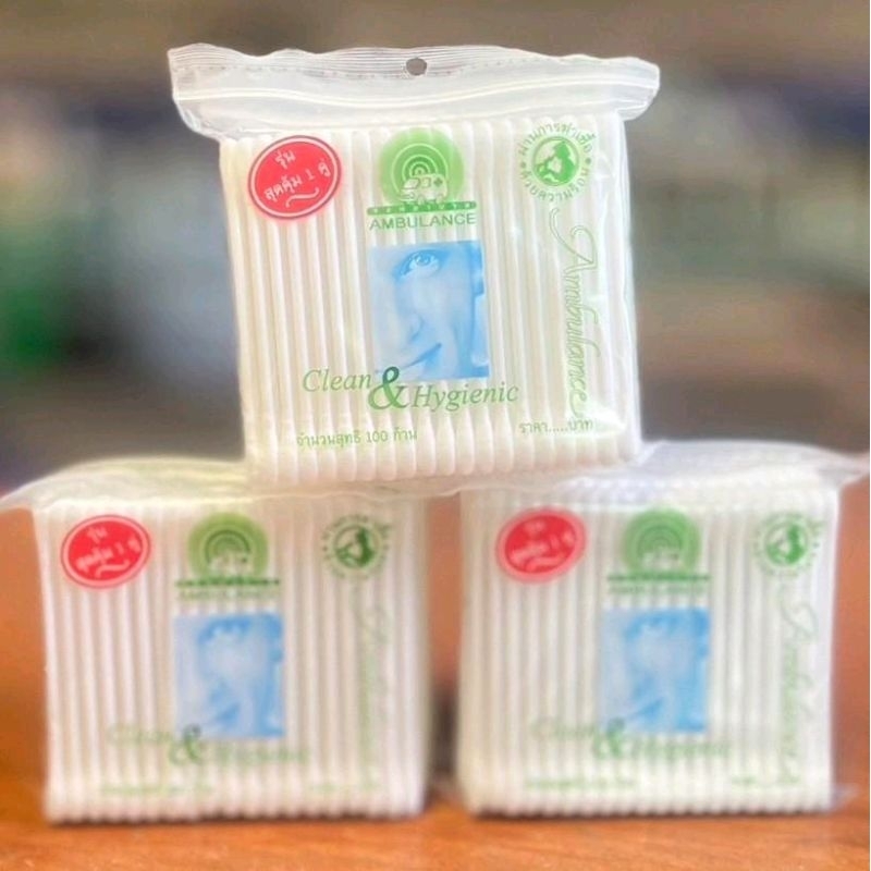 (ซื้อ2คู่แถม1คู่)สำลี้ก้านบริสุทธิ์100% 100ก้าน×6ถุง