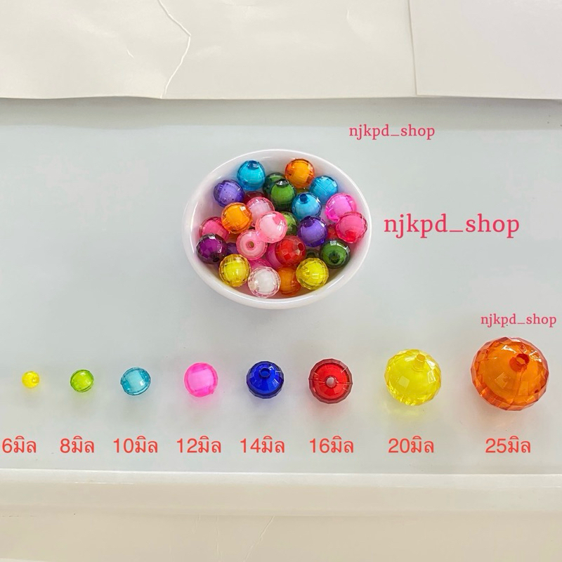 ลูกปัด ทับทิมกรอบ,สาคู,สอดไส้ คละสี ขนาด 8,10,12,14,16,18,20,25 มิล น้ำหนัก 500 กรัม / ราคา 299 บาท