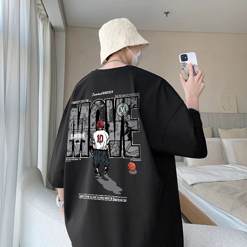 Basi💥 เสื้อยืด oversize unisex สกรีนหน้าหลัง ลาย 