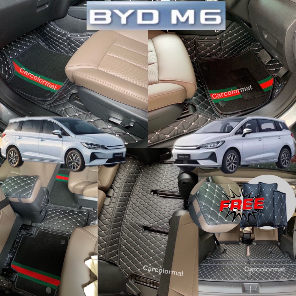 (แถม 3รายการ)พรม BYD M6 เข้ารูปตร งรุ่น 6D หรือ 7Dเพิ่มใยดักฝุ่น สีสันมากกว่า 50สี (พร้อมส่ง! ตรงจากโรงงาน )