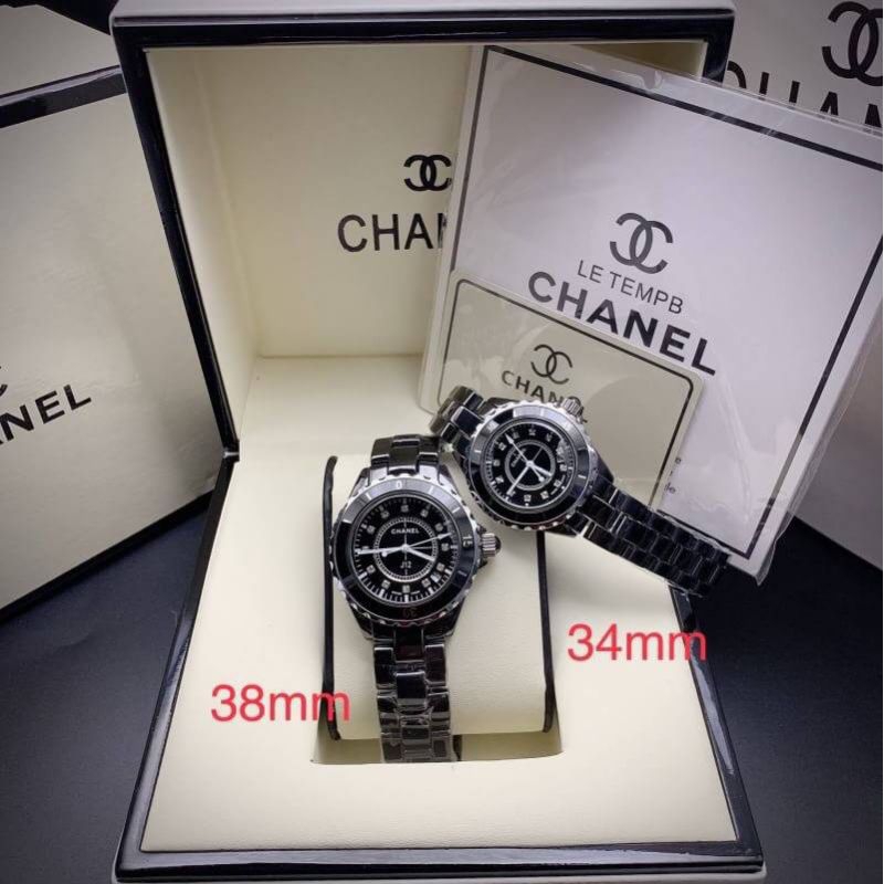 นาฬิกาผู้หญิงCh-n #J12( 💯% ceramic material, size 34mm & 38mm, Japan battery,  waterproof.