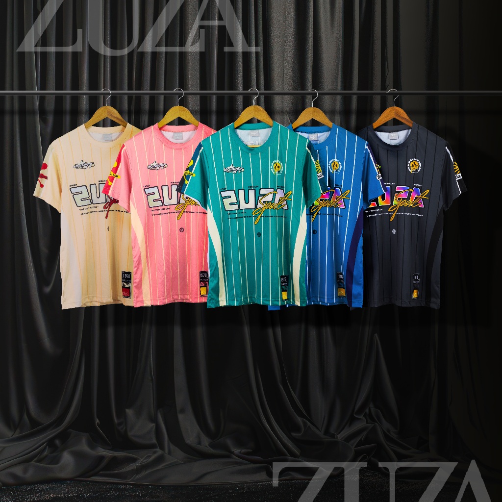 [พร้อมส่งจากไทย] namsap ZUZA ริ้วZUZA เสื้อยืดกีฬาแฟชั่นคอกลม ผ้าไมโครฯ ออกกำลังกาย ระบายอากาศได้ดี ใส่ได้ทั้งชายหญิง