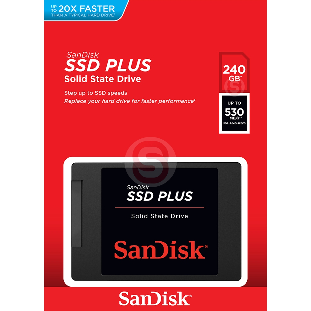 SanDisk PLUS SSD 240GB , SDSSDA-240G,  SR530/SW440MB/s, ประกัน 3 ปี Solid State Drive เอสเอสดี
