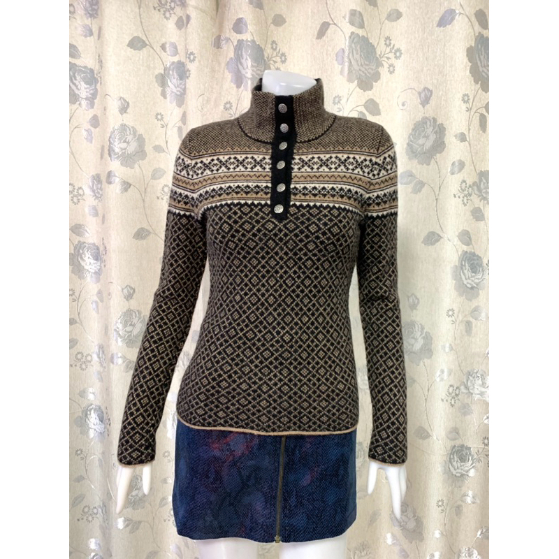 (SWY417)  เสื้อสเวตเตอร์ไหมพรม คอเต่า กันหนาว สภาพดี แบรนด์ Eddie Bouer ไซส์ XS อก 30“ (ยืดได้ถึง 38