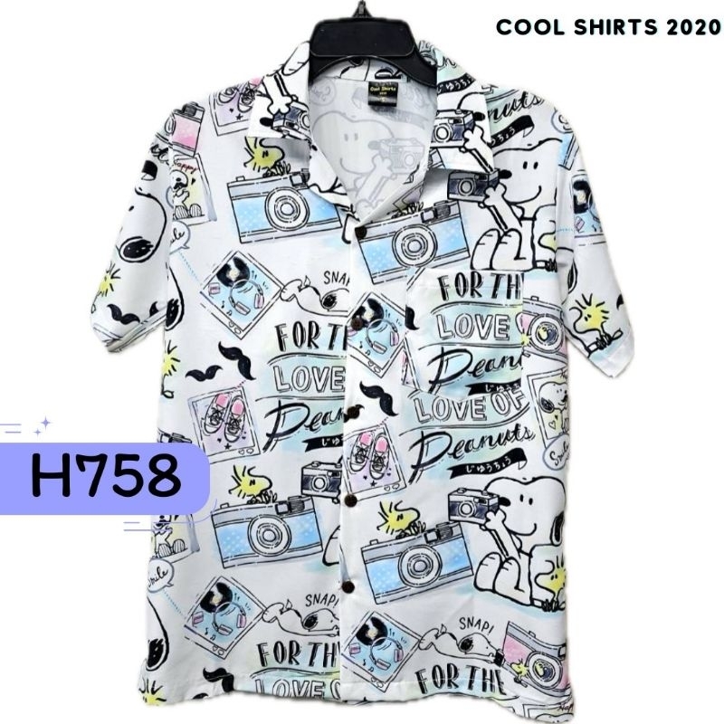 เสื้อฮาวาย ผ้าไหมอิตาลี สนู๊ป H758