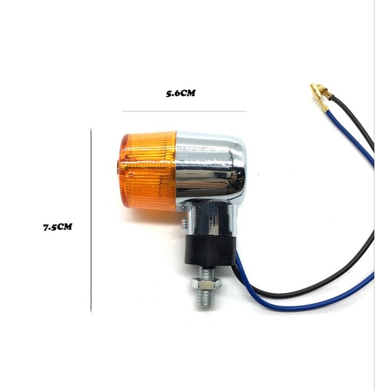 [ 1คู่ ] ไฟเลี้ยวป็อป ไฟเลี้ยวทรงกระบอกคลาสสิค ไฟเลี้ยวสีชุบ - รูปที่ 3