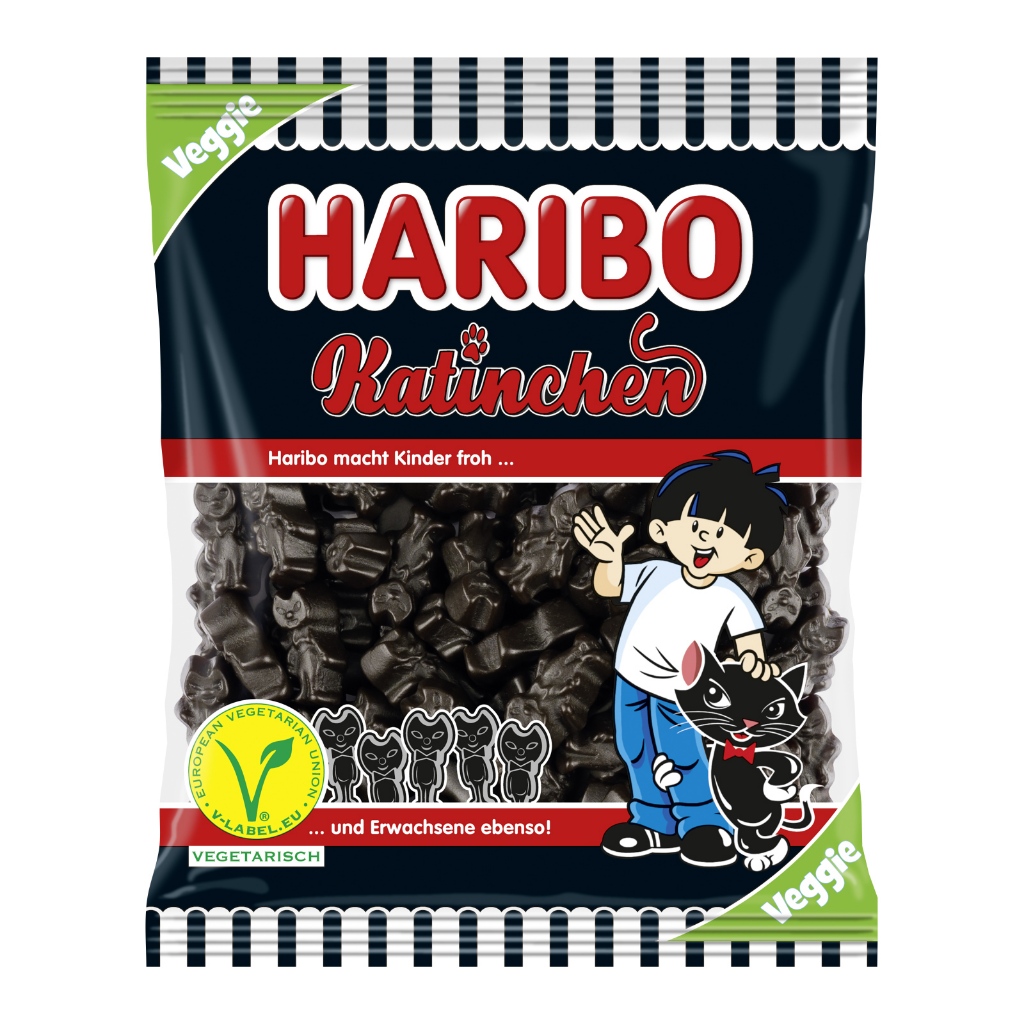 Haribo Katinchen "Cat Paws" 175g Licorice Candy Vegan / Lakrids Lakrtis Lakritsi Lakritz