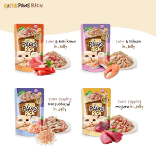 [ยกโหล 70gx12] Cattie Paws Rich อาหารแมวเปียก Grain free เนื้อปลาทูน่าเกรดพรีเมียม ไม่เติมเกลือและน้ำตาล