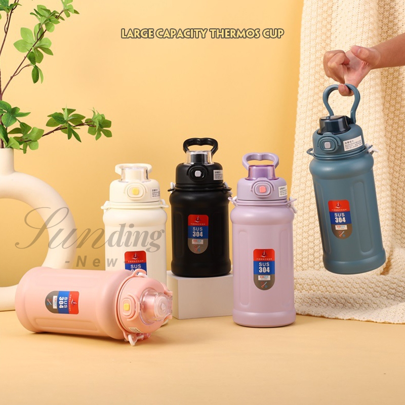 Bottle stainless steel handle lid กระบอกน้ำหูหิ้วฝากด มีหูหิ้ว สเตนเลส 316 กระติกน้ําร้อน 650/850มล. B0165