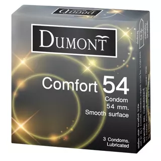 Dumont Comfort Condom ++ ชุด 3 กล่อง++ ถุงยางอนามัย ดูมองต์ คอมฟอร์ท ขนาด 54 มม. ผิวเรียบ ชุด 3 กล่อง ราคาสุดคุ้ม