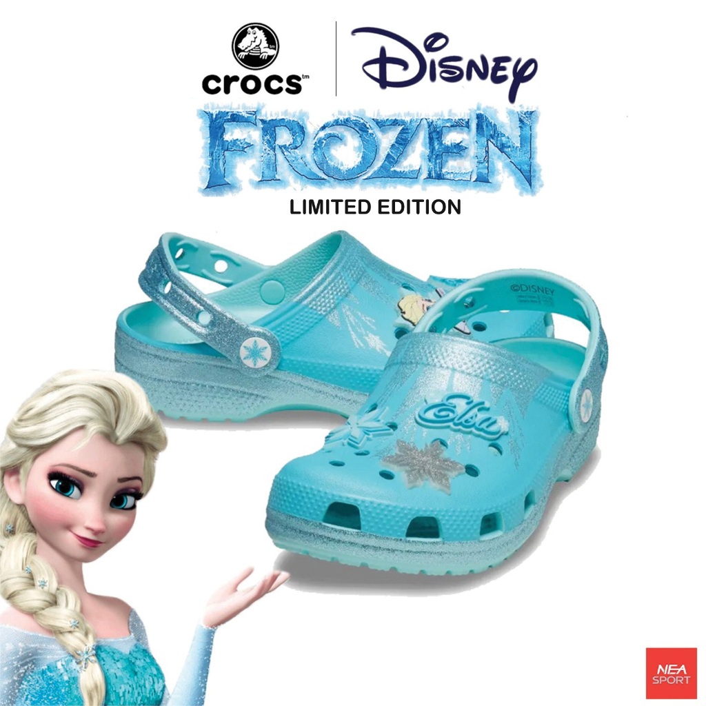 [ลด30% เก็บโค้ด 2509FASHDD] CROCS Kid's Classic Frozen Elsa Clog รองเท้าแตะ เด็ก คร็อคส์ แท้ รุ่นฮิต