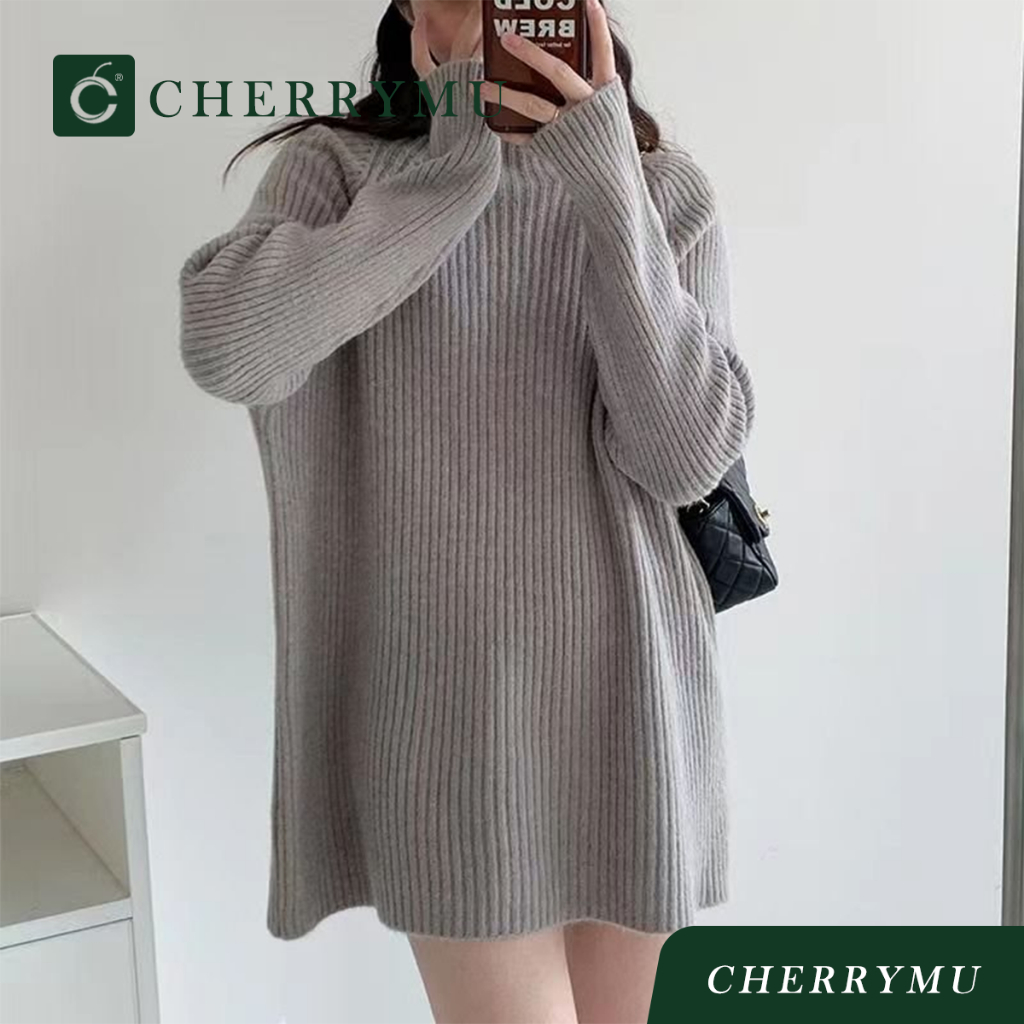 CHERRYMU รุ่น CS151 เสื้อไหมพรมแขนยาว มินิเดรสไหมพรม